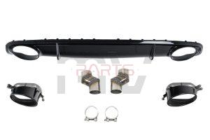 Difusor com Ponteiras Audi A4 B8.5 (2012 a 2015) Look Rs4
