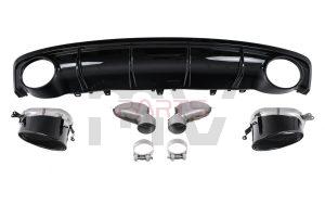 Difusor com Ponteiras Audi A7 4G (2015 a 2018) Look RS7 SLINE